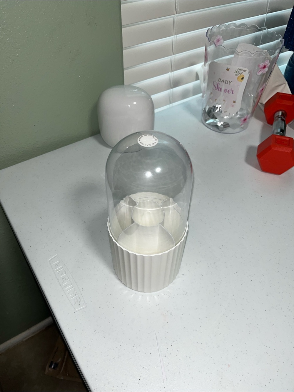 Covered makeup brush holder